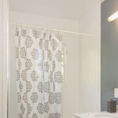 Design House 564179 Classic Adjustable 36 to 63-inch Shower Rod for Bathroom Bone