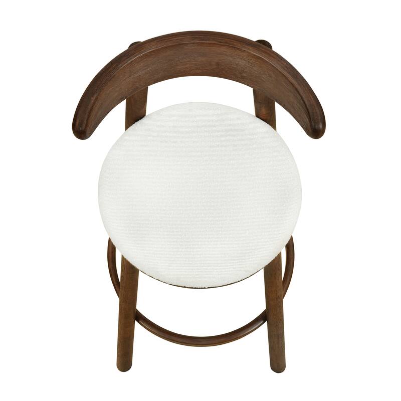Christopher Knight Home - Ashley Contemporary Upholstered Round Cushion Bar Stools with Rubberwood Frame, Set of 2
