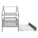 preview thumbnail 36 of 98, Twin/Full Wooden House Bed with Trundle - Solid Wood Design