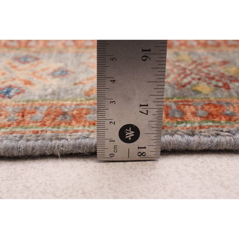 ECARPETGALLERY Hand-knotted Modern Ersari Light Grey Wool Rug - 2'9 x 8'0