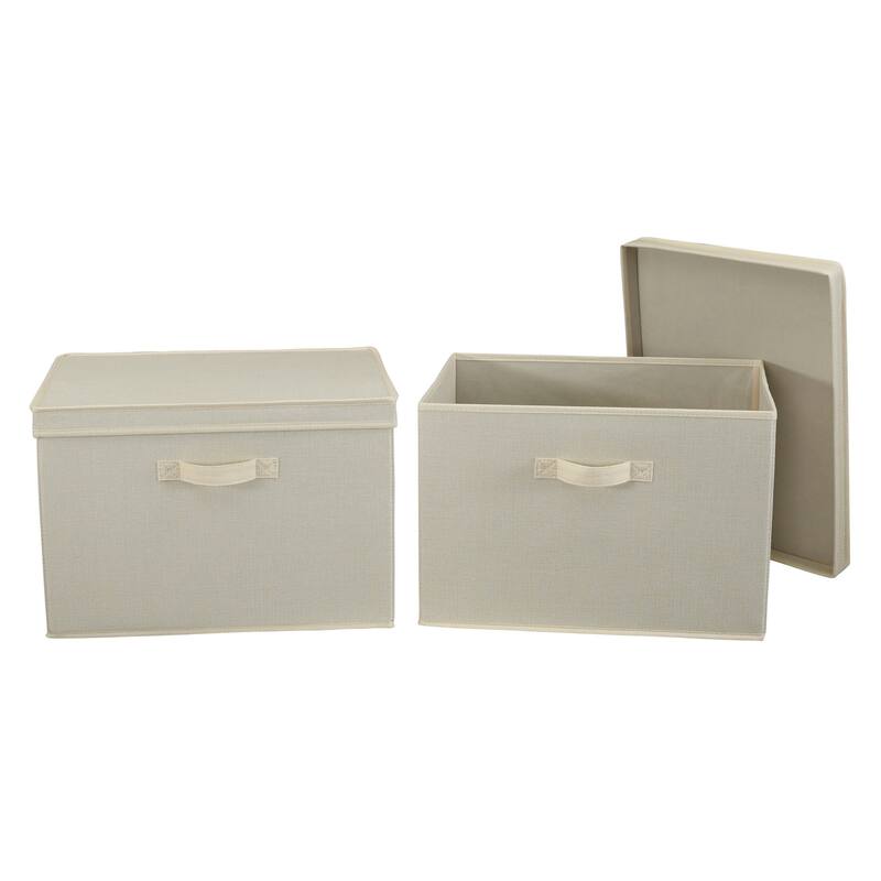 Household Essentials Wide Storage Box with Lid Box, Set of 2 - N/A