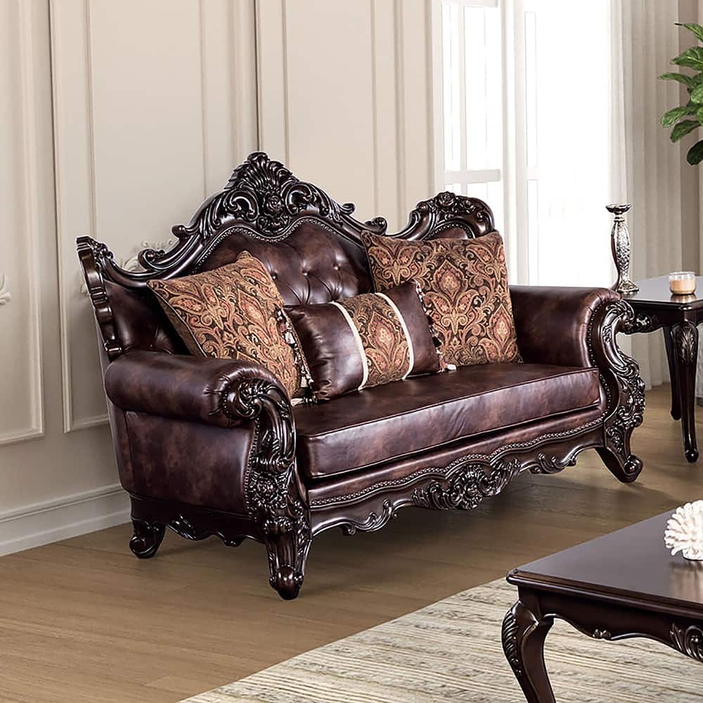 Furniture of America Wasing Traditional Formal Tufted Back Loveseat