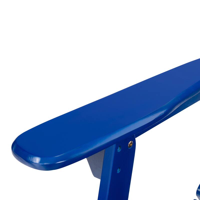 Blue Adirondack Chair Folding Patio Seating with Slatted Backrest, Leisure Chair Reading Chair Leisure Chair