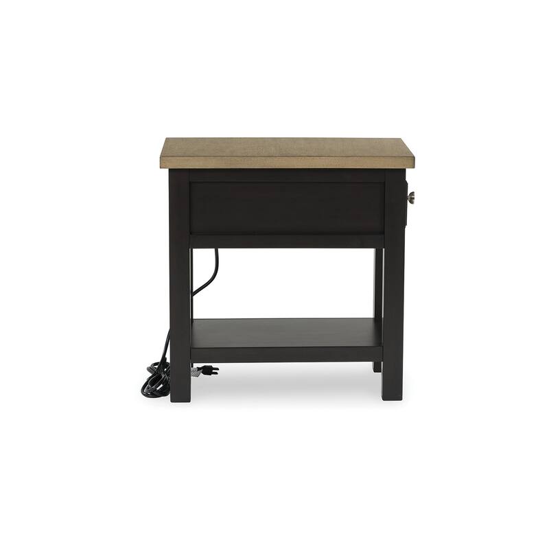 Signature Design by Ashley Drazmine Dark Brown/Light Brown Chair Side End Table - 14" W x 24.13" D x 24" H