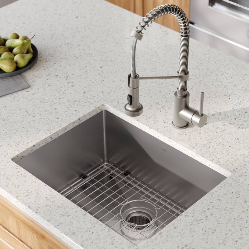 Kraus 3-in-1 Set Undermount Kitchen Sink, Pulldown Faucet, Dispenser