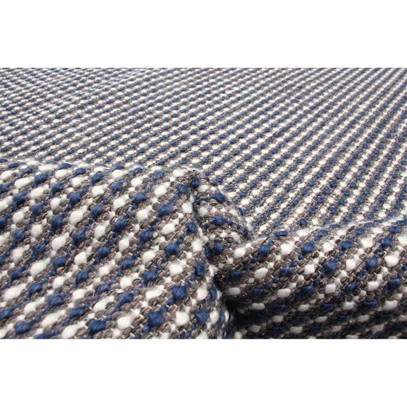 ECARPETGALLERY Braid weave Sienna Dark Navy Wool Rug - 5'0 x 8'1