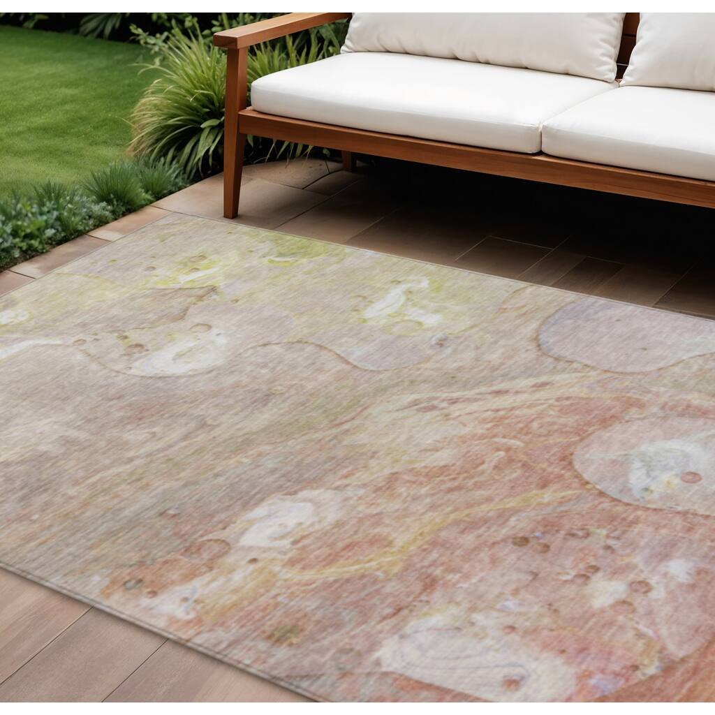 HomeRoots Abstract Transitional Rectangle Outdoor Rug