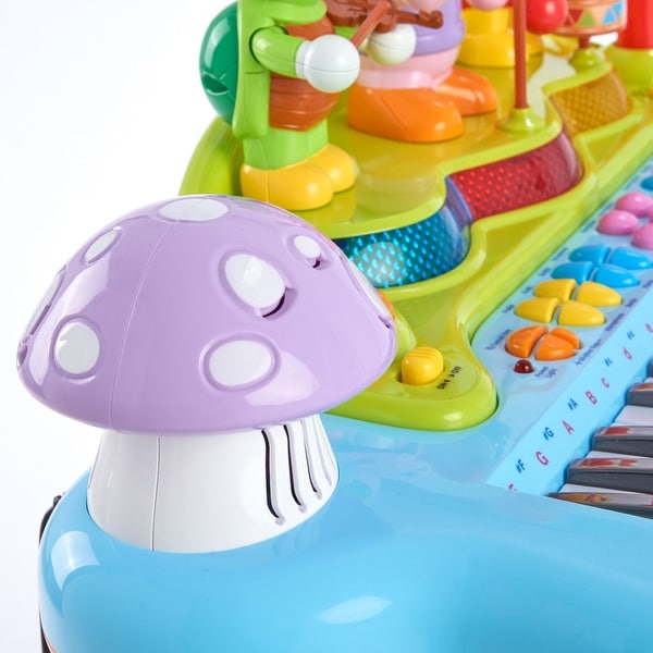 Huile Kids Play Musical Electronic Keyboard Piano Microphone Toy