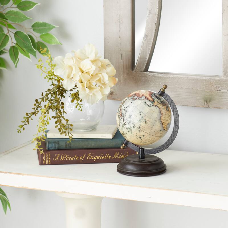 Wood Rustic Globe - 6L x 5W x 8.25H - Green