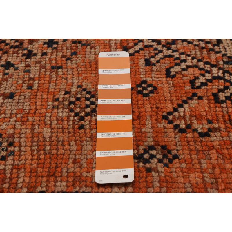 ECARPETGALLERY Hand-knotted Melis Vintage Orange Wool Rug - 3'8 x 9'7