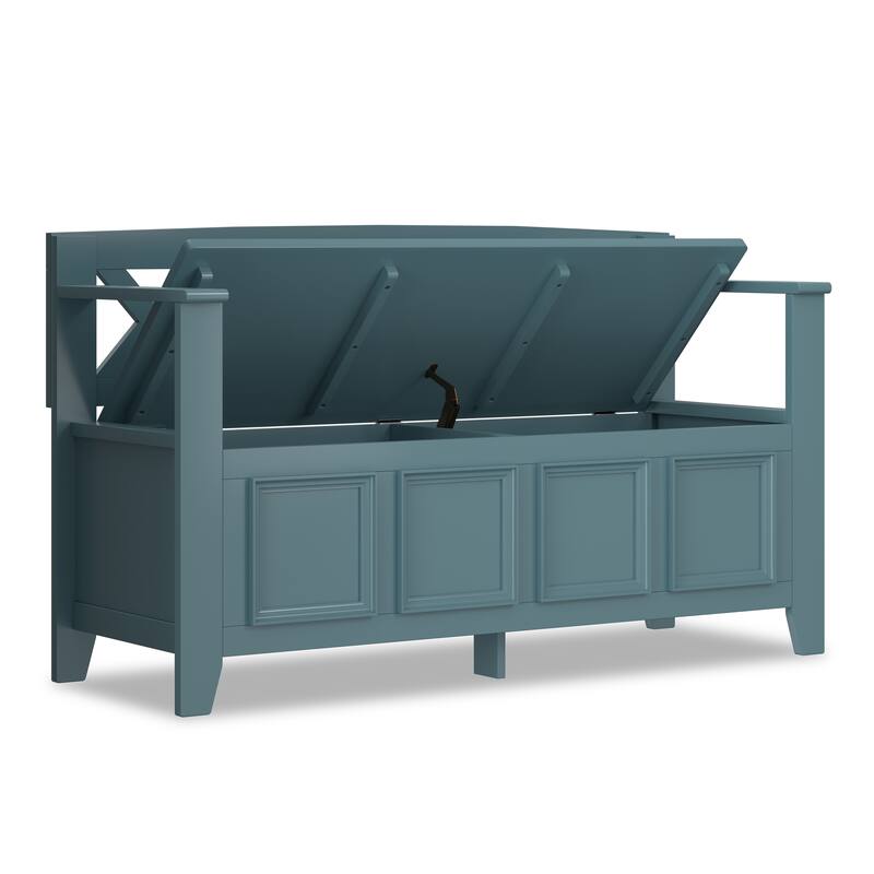 WYNDENHALL Halifax 48 inch Wide Solid Wood Transitional Entryway Bench - 48 Inches wide