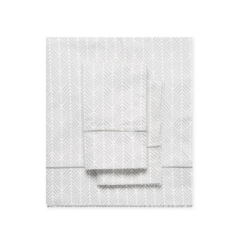 Melange Pick Gray Printed Cotton Collection 400 Thread Count Sheet Set