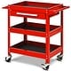 preview thumbnail 7 of 5, Service Tool Cart Tool Organizers 3-Tray Rolling Utility Cart Trolley Red