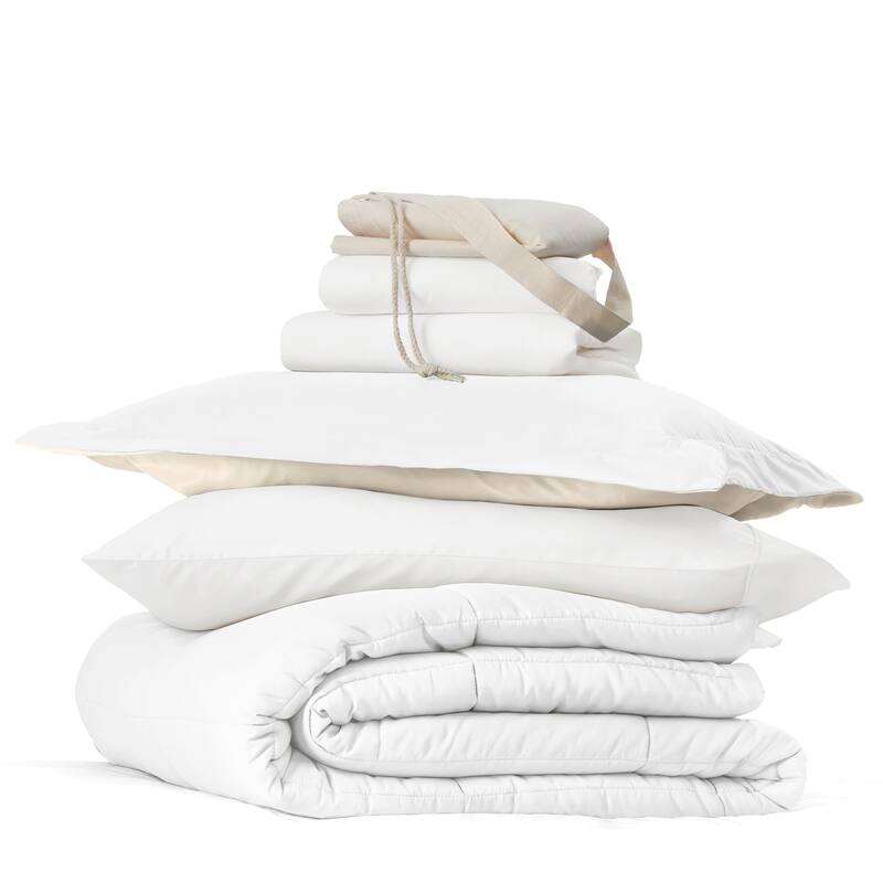 8pc Twin XL Solid Dorm Bedding Bundle