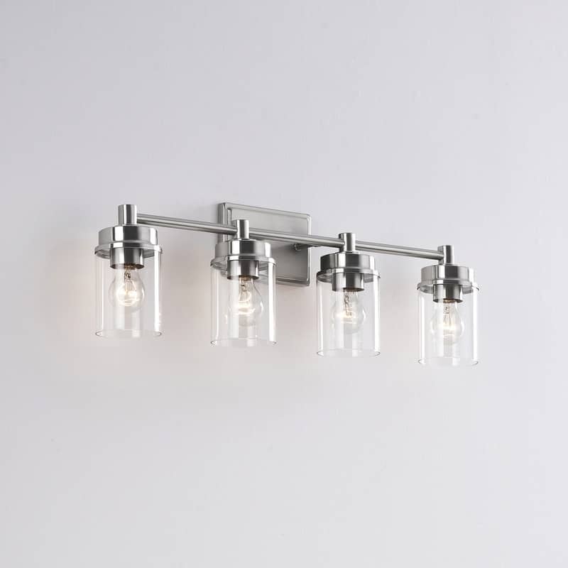 KAWOTI 4-light Modern Bathroom Vanity Light with Cylinder glass