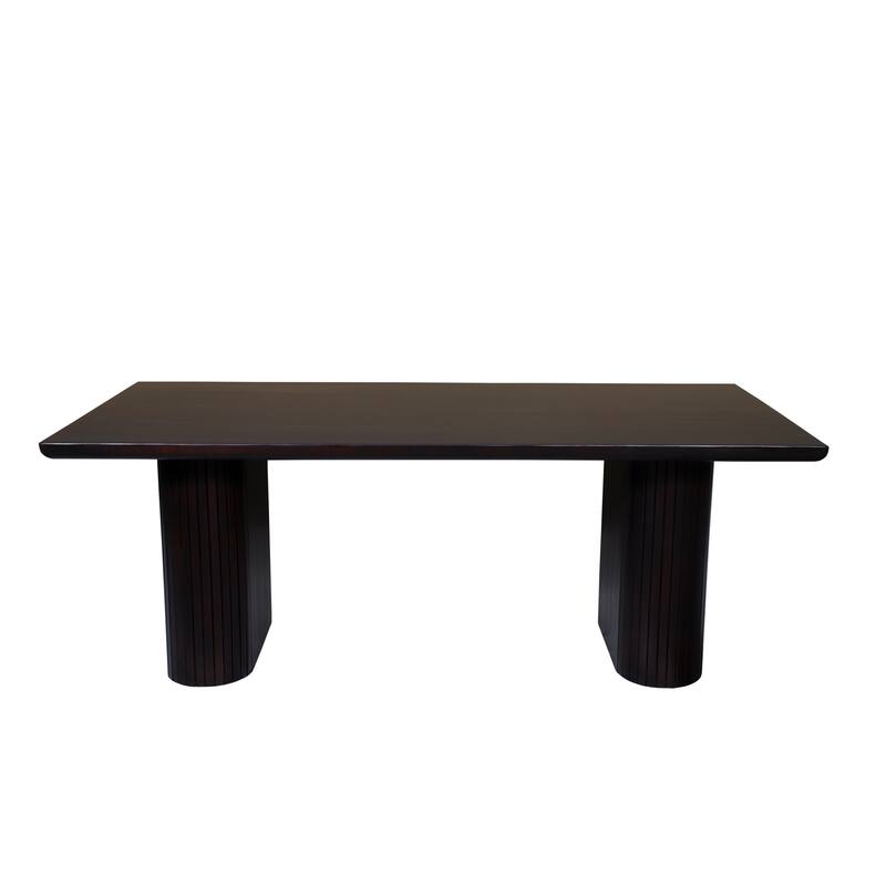 Modern Solid Wood Dining Table - Dark Brown