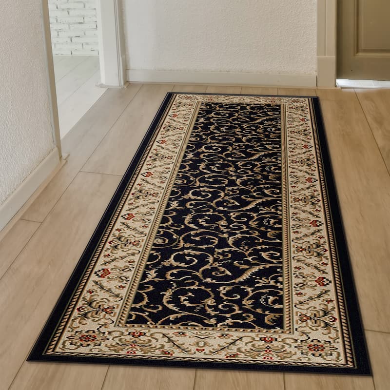 Admire Home Living Amalfi Transitional Scroll Pattern Area Rug