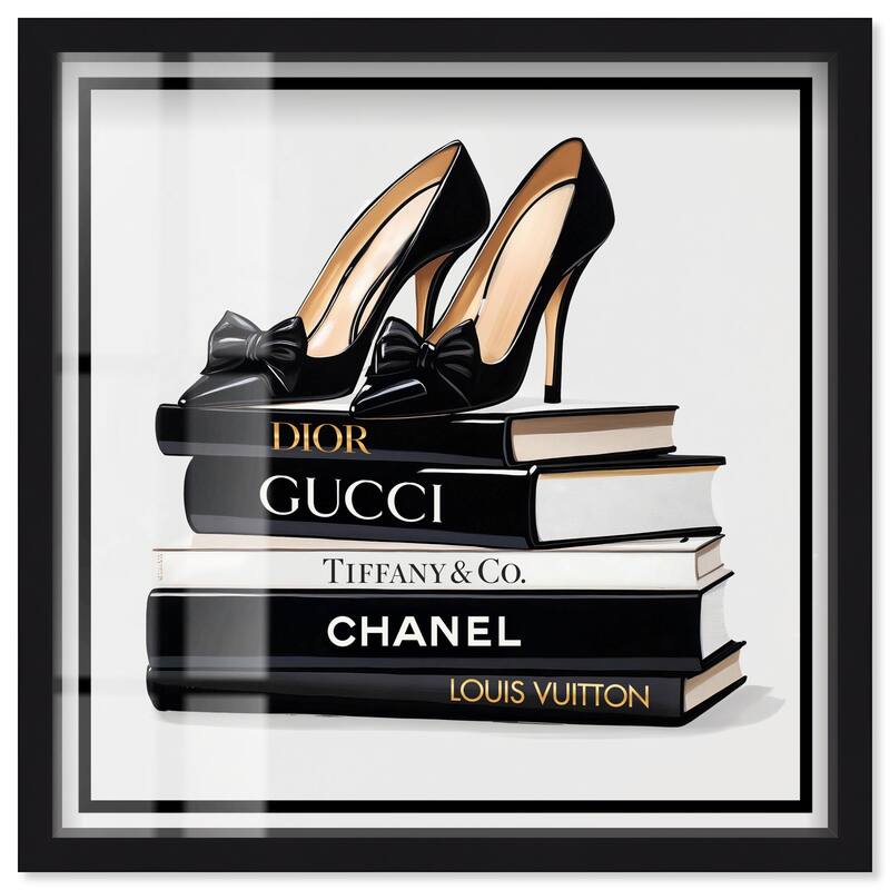 Ink Books and Heels Shadowbox by Art Remedy - Black - 20" x 20"