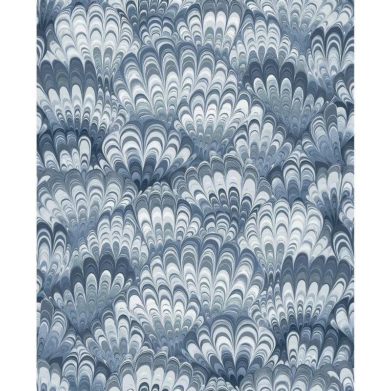 A-Street Prints Octavia Blue Marbled Ink Wallpaper