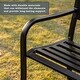 preview thumbnail 7 of 7, Gardenised Black Patio Garden Park Yard 50" Outdoor Steel Bench Powder Coated with Cast Iron Back