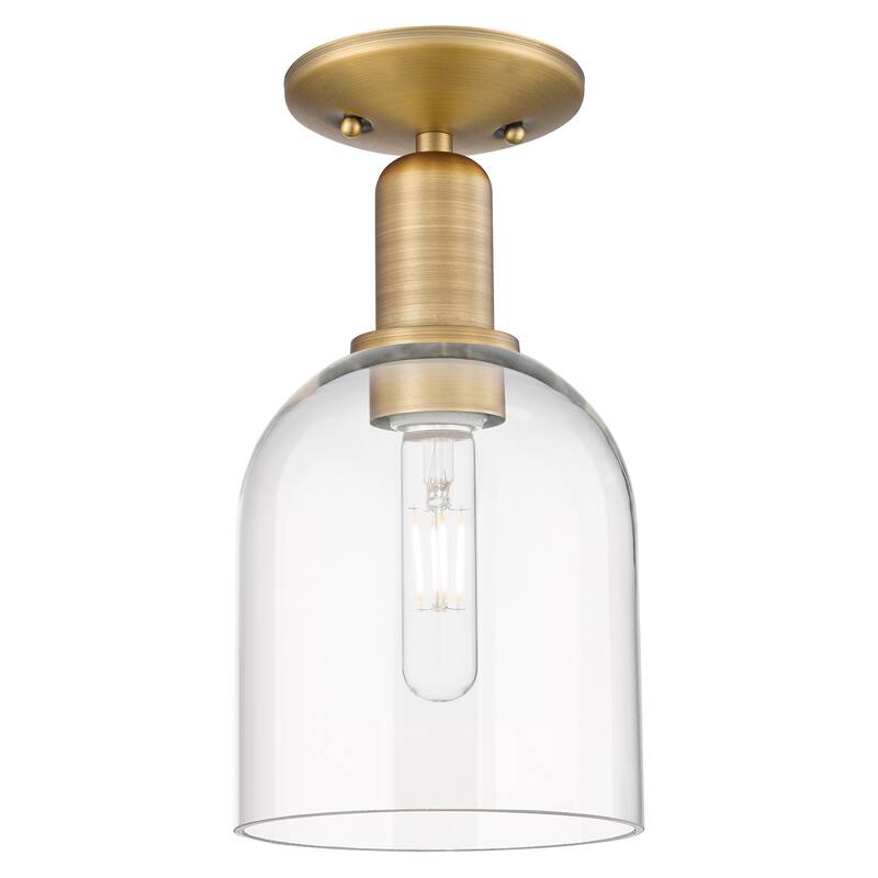 Innovations Lighting Endless Possibilities Arcadia - Bella - 1 Light 6" Semi-Flush Mount - Clear/Brushed Brass