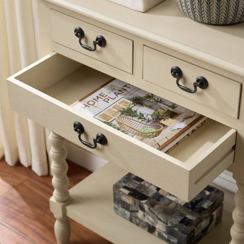 SAFAVIEH Ivie 3-Drawer Console Table - 23.5" W x 13" L x 29.5" H - 23.5" W x 13" L x 29.5" H - 24"W x 13"D x 30"H