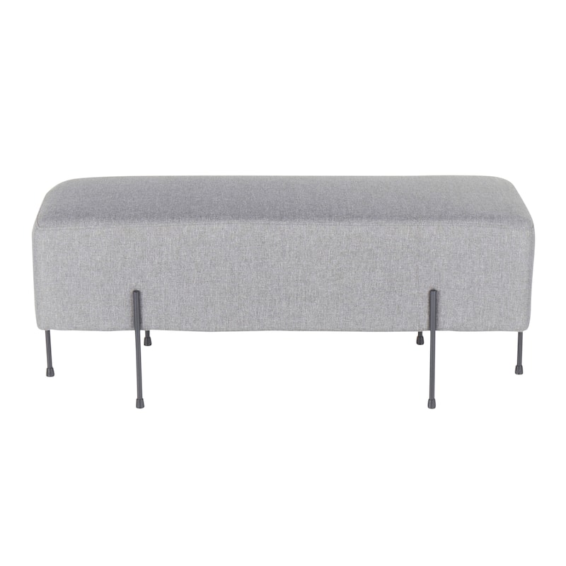 Strick & Bolton Blythe Upholstered Bench - N/A - Grey Fabric