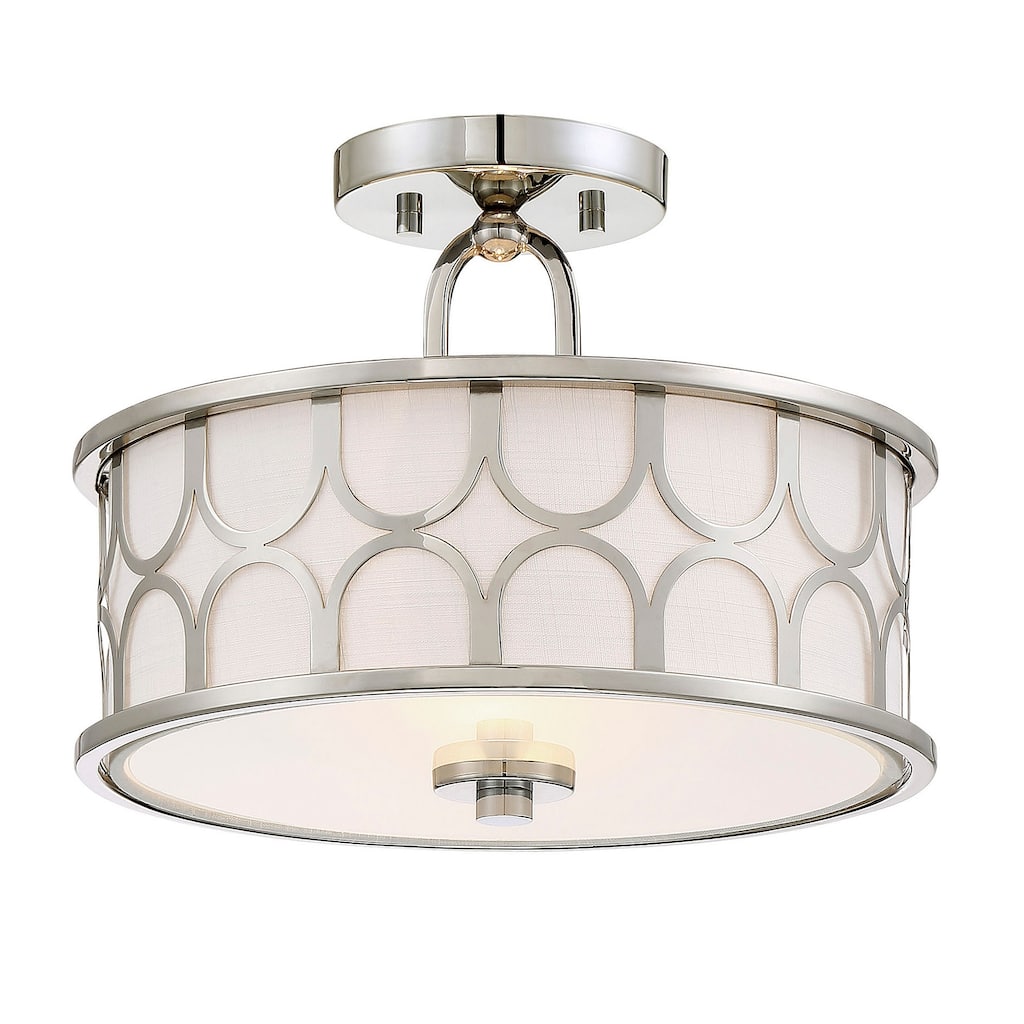 Bellevue 2 Light 13" Wide Semi-Flush Drum Ceiling Fixture