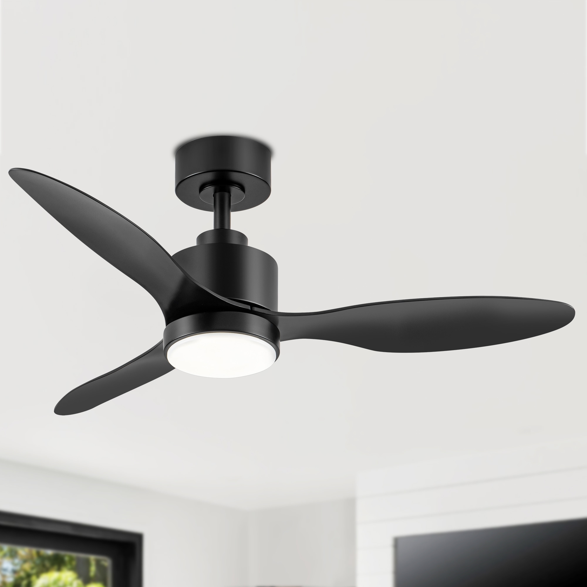 42 Inch Modern LED Ceiling Fan with Light, Remote Control, 6-Speed Reversible DC Motor, Timer, Quiet Indoor Fan