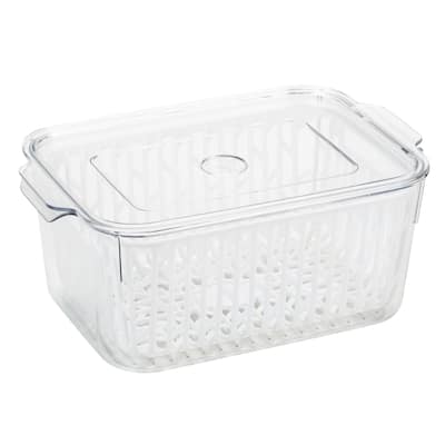 Kitchen Details Storage Container with Strainer - 9.25" x 6.1" x 3.94"