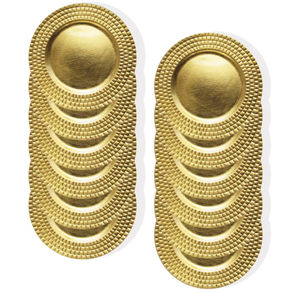 Linear Gold Charger Plate 13" Set of 12 - 13" Dia x 0.5" H