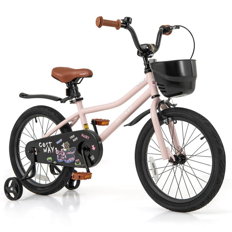 Costway 12"/14"/16"/18" Kid’s Bike with Training Wheels Adjustable - 18"