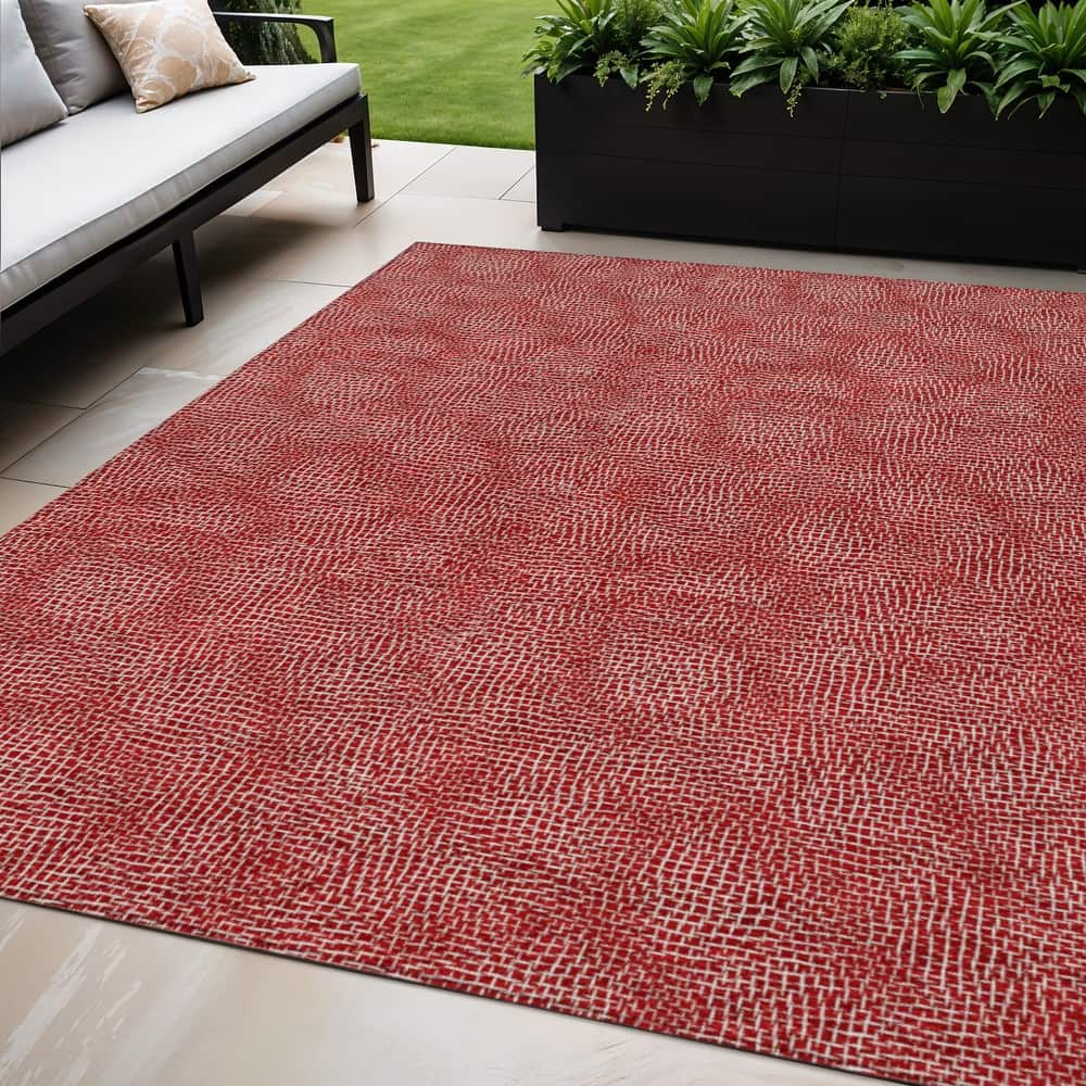 HomeRoots Geometric Transitional Rectangle Outdoor Rug