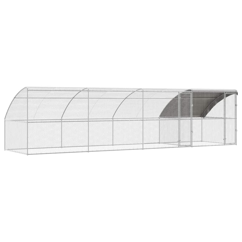 vidaXL Chicken Cage Silver 400/600/800 x 200 x 198.5 cm Galvanized steel