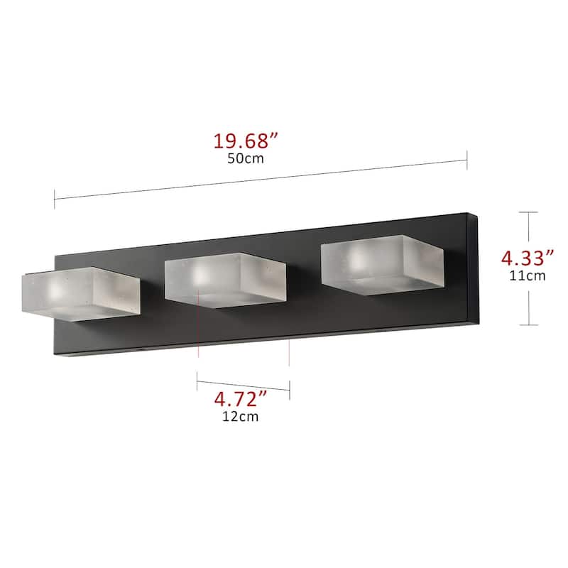 Modern White Square Shape LED Bathroom Vanity Light
