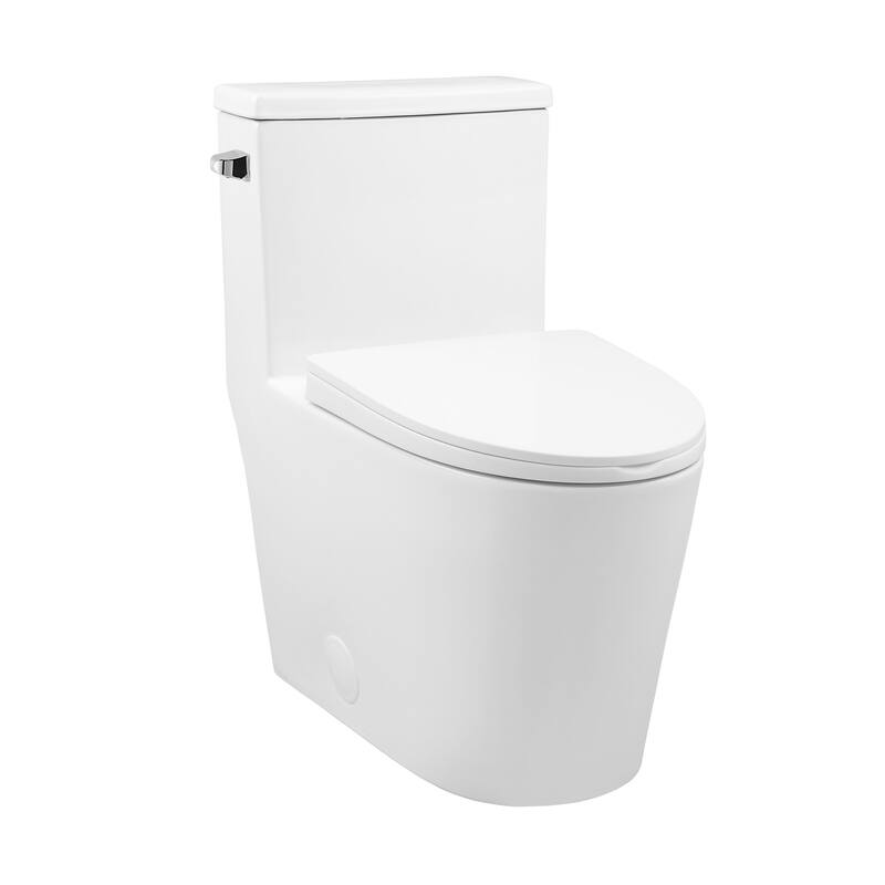 Antibes One Piece Elongated Toilet Left Side Flush 1.28 Gpf - 27.95" x 16.14" 29.92" - 27.95" x 16.14" 29.92" - White