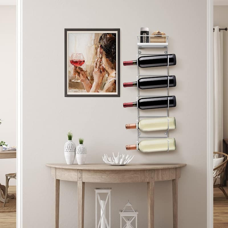 Five Level Bathroom Towel Rack Holder and Organizer - White