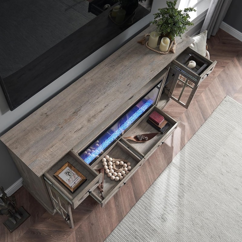Fireplace TV Stand for 80 Inch TV, Entertainment Center,Media Console