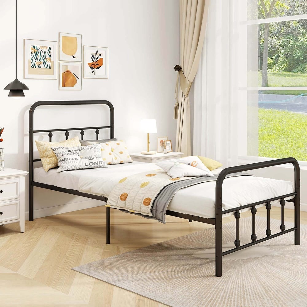 Costway Full/Queen/King Size Bed Frame with Headboard Under Bed