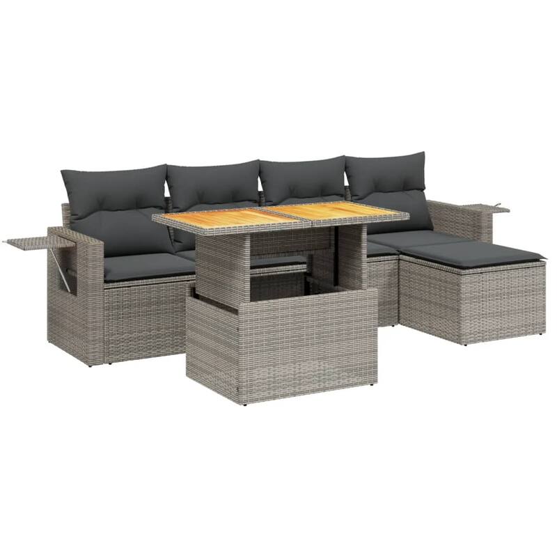 vidaXL Garden Sofa Set Grey - 21.7 x 39.4 x 28.7