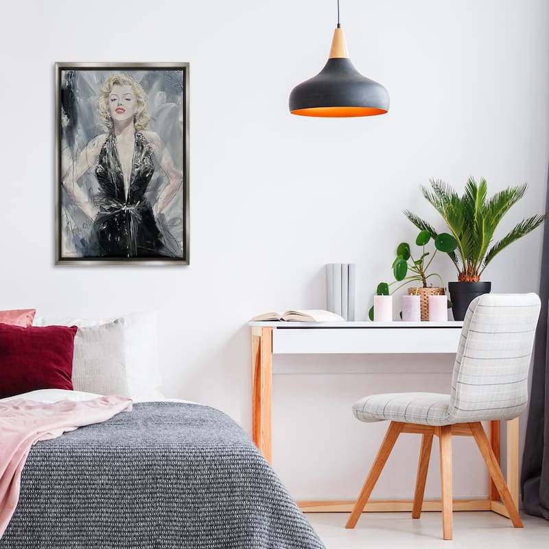 Stupell Classic Stylish Marilyn Framed Floater Canvas Wall Art Design By Lucille Lee