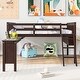 preview thumbnail 2 of 7, Full Size Solid Pine Wood Frame Loft Bed With Removable Desk and Cabinet