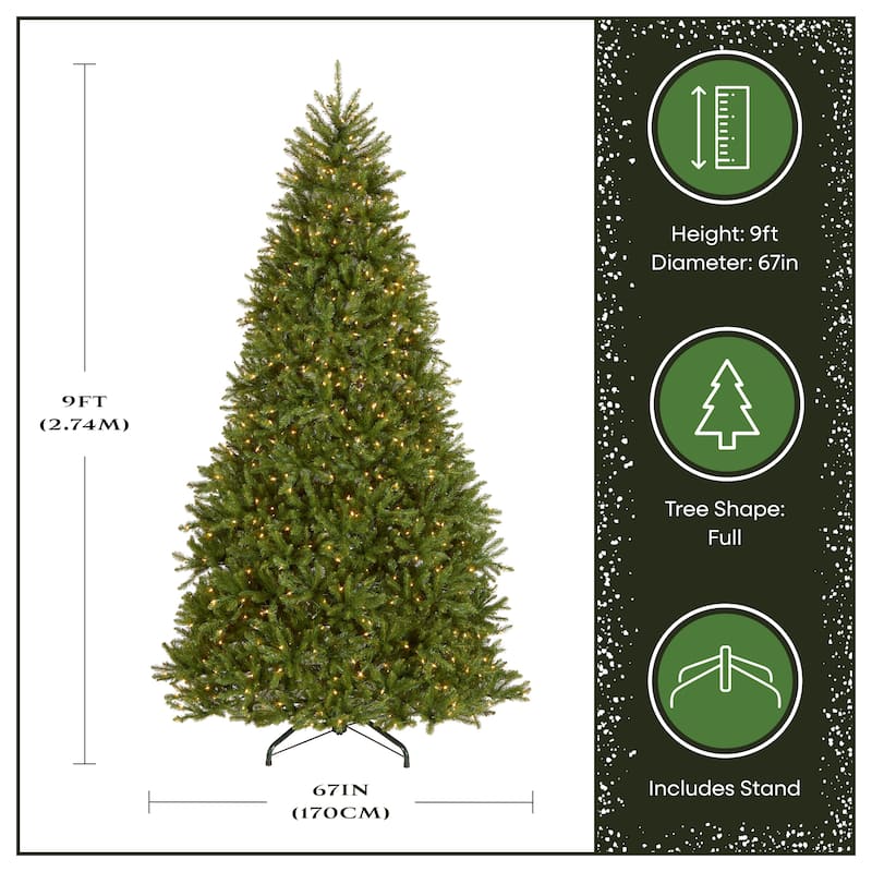 National Tree Company 9 ft. PowerConnect Dunhill Fir Tree w/ Clear Lights