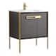 Option Black Coal Oak - Satin Brass Hardware