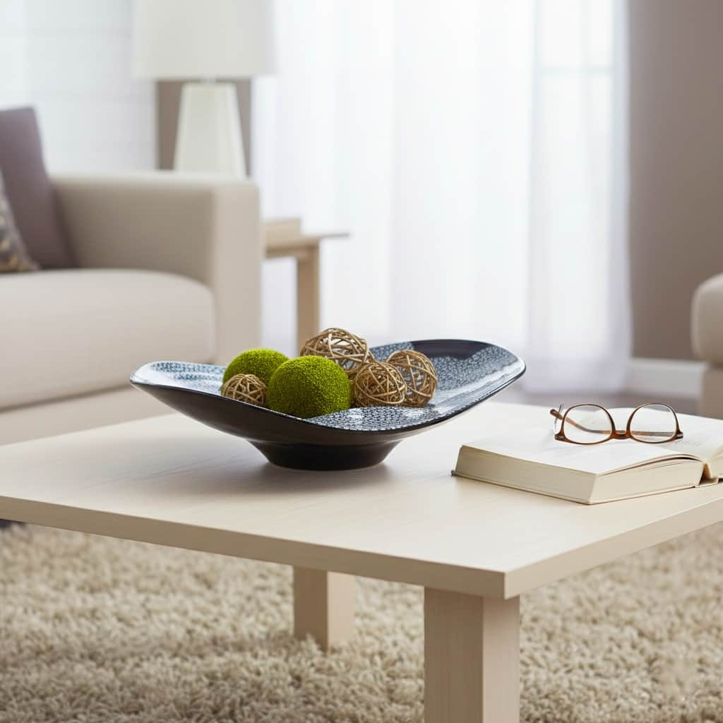 Decorative Ceramic Pebble Inspired Pattern Bowl - Black