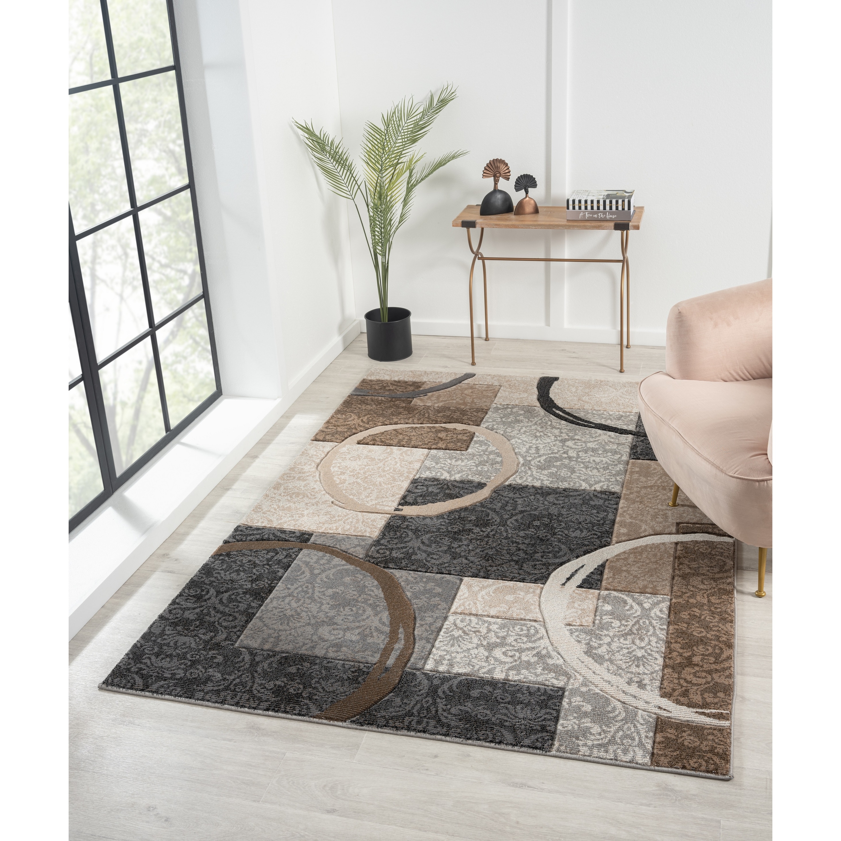 MDA Rugs Alexia Collection Geometric Beige/Gray Indoor Modern Area Rug