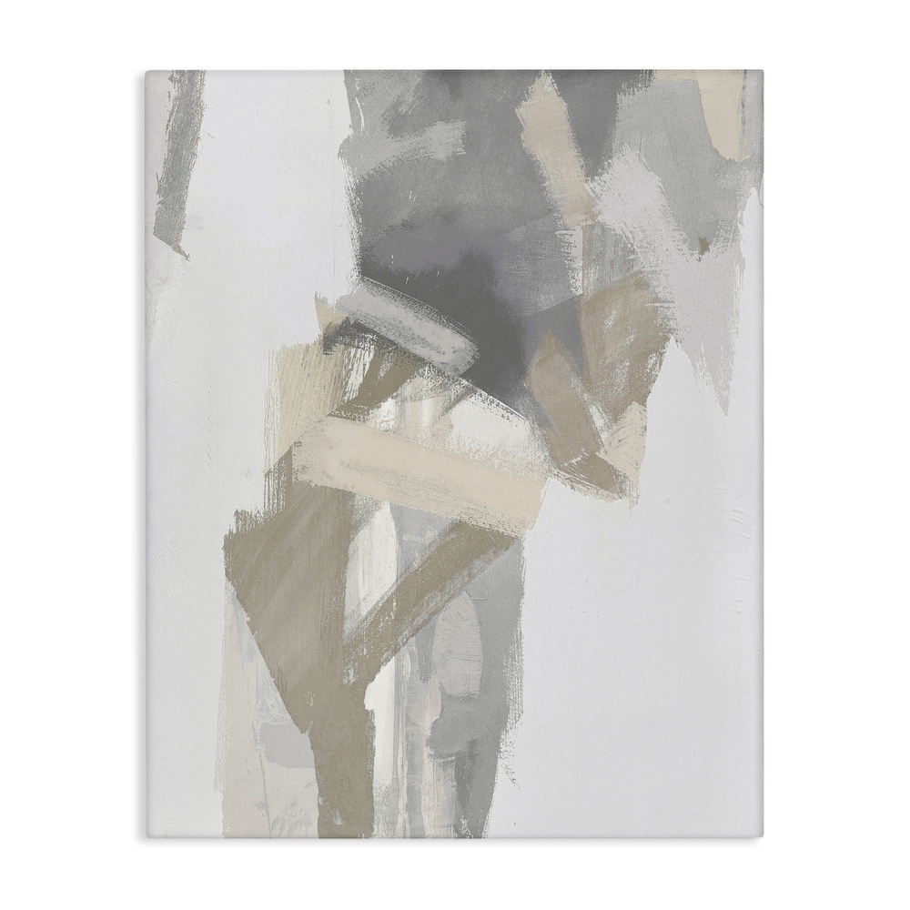 Stupell Elegant Grey & Beige Streaks Canvas Wall Art Design By Rachel Springer