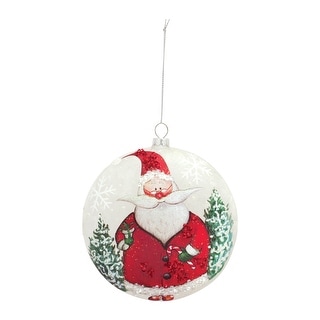 6ct Santa Christmas Disc Ornaments 5