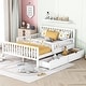 preview thumbnail 2 of 16, Full Size Wood Platform Bed with Guardrails on Both Sides and Two Storage Drawers