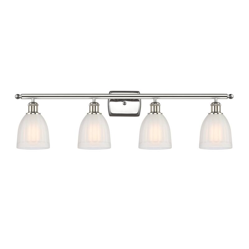 Innovations Lighting Brookfield 4 Light 36" Wide Bathroom Vanity Light - Polished Nickel / White